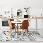 LUXE WEAVERS Marble Effect Abstract Blue 5x7 Area Rug