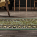 Antep Rugs Alfombras Modern Bordered 2x4 Non-Skid (Non-Slip) Low Profile Pile Rubber Backing Kitchen Area Rugs (Green, 2'3" x 4')
