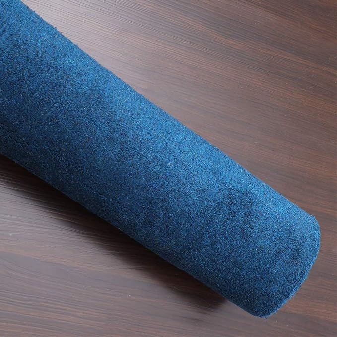 Rugsotic Carpets Hand Knotted Gabbeh Wool 5'x8' Area Rug Solid Blue L00111