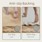 5x7 Solid Fluffy Camel Area Rug – Washable, Durable,Large Living Room Rug, Non-Slip High Pile Shag Rugs for Bedroom, Bedside, Dorms, Nursery Rooms, Kids Room, Soft Indoor Floor Carpet Decor