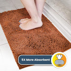 Muddy Mat® | Super Absorbent Door Mat Indoor, Microfiber Quick Dry Chenille Entryway Rug, Non-Slip Front Door Mat, Indoor Mats for Entryway, Machine Washable Pet Rug, Orange Runner 24"X60"