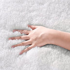 Zentavio Area Rugs for Living Room Small Carpet for Bedroom 3x5 Bedside Washable Soft Fluffy Shag Aesthetic Plush High Pile Throw Rug for Nursery Kids Room Dorm Room White