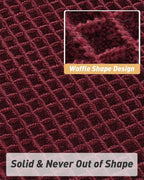 Upgraded Christmas Waffle Runner Rug Super Absorbent Non Slip Bath Mats for Bathroom Washable Bathroom Runner Rug with Tassels, Ideal for Hallway Bedroom Laundry Room, 2'x 4'(24" x 48"), Burgundy