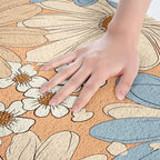 Erosebridal Girls Groovy Flower Bathroom Mat for Kids Teens Two Groovy Party Decorations Microfiber Bath Rug Pastel Rainbow Floral 3D Entryway Door Mat 16x24 Botanical Plants Theme Bath Mat