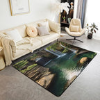Waterfall 3 x 5 Area Rug Lake Cascade Scenery Rugs for Living Room | Chic Nature Art Mountain Rock Washable Rug, Sault Landscape Carpet Indoor Floor Mat