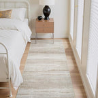 PADOOR Modern Abstract Runner Rug - 2x5 Washable Hallway Rugs, Ultra Soft Non-Slip Low Pile Floor Rugs for Hallway Entryway Kitchen Bedroom Bedside Laundry Room Brown