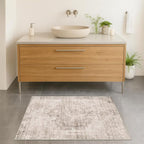 Beige Brown 2x3 Washable Rug for Entryway Indoor, Kitchen Floor Waterproof, Bathroom, Powder Room, Non Slip Low Pile Stain & Fade Resistant Small Throw Rug, Modern Abstract Decor
