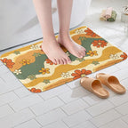Girls Groovy Party Decorations Bath Mat for Kids Teens Boho Hippie Flower Non Slip Bath Rugs for Women Cute Rainbow Striped Super Cozy Bathroom Rug 16x24 Minimalism Abstract Art Bathroom Accessories