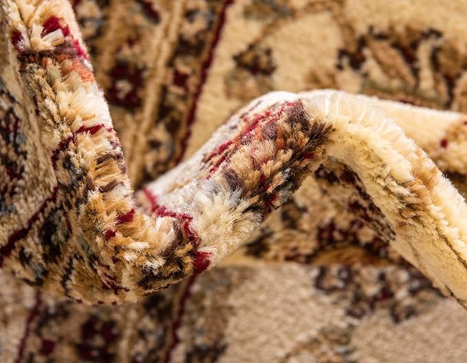 Unique Loom Voyage Collection Traditional Oriental Classic Intricate Design Area Rug (9' 0 x 12' 0 Rectangular, Ivory/Gold)