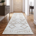 jinchan Hallway Runner Rug 2x10 - Moroccan Kitchen Machine Washable Runner Rug Modern Geometric Soft Faux Wool Ultra-Thin Low-Pile Non-Slip Carpet for Laundry Room Bedroom Farmhouse (2x10ft, Taupe)