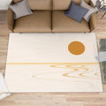 Boho Sun Area Rugs 4x5ft, Minimalist Sunburst Kids Play Rug, Geometric Solar Throw Rugs Bedroom Fluffie Soft for Coffee Shop Living Room Under Table Game Room