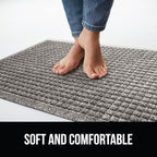 GORILLA GRIP Front Door Mat, 47x35, Indoor Outdoor Ultra Absorbent HydroAbsorb Doormat, Absorbs Up to 6 Cups of Water, Stain and Fade Resistant, Rubber Backing Doormats, Captures Dirt, Charcoal