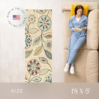 Maples Rugs Reggie Floral Runner Rug - Made in USA - Washable, Non Slip Indoor Carpet for Kitchen, Hallway, and Laundry Room, 1'8 x 5, Beige