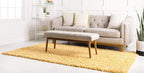 Unique Loom Davos Shag Collection Area Rug - Solid (5' 3" x 8' Rectangle, Sun Yellow)
