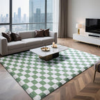 6x9 Area Rugs for Living Room Bedroom, Soft Fluffy Shaggy Bedside Rug, Indoor Floor Carpet for Kids Playroom, Dorms, Nursery Rooms, Home Decor (Green & White 6'x9')