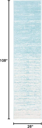SAFAVIEH Adirondack Collection Runner Rug - 2'2" x 9', Aqua & Ivory, Modern Ombre Design, Non Shedding & Easy to Clean, Ideal for Hallway, Foyer, Kitchen, Entryway, Bedroom (ADR113J)