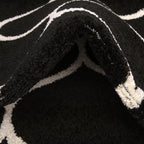Rugs.com Lattice Frieze Collection Rug – 6' x 9' Black Medium Rug Perfect for Living Rooms, Large Dining Rooms, Open Floorplans