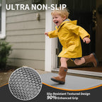Front Door Mat 31''x47'', Drainage Heavy Duty Dirt Trapping Non-Slip Doormats, Outdoor Rubber Floor Mats, Restaurant Commercial Kitchen Industral Pool Entrance Bar Wet Area, Grey