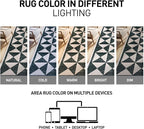 Rugshop Geometric Diamond Washable Non Slip Area Rug 5' x 7' Cream
