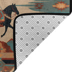 Horse Western Boho Ethnic Style Area Rug Washable Outdoor Rugs Anti-Slip Soft Carpet Entryway Indoor Door Mat for Bedroom,Living Room,Porch,Terrace and Entrance Decor 2'x 1'