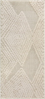 Antep Rugs Palafito 2x4 Geometric Shag Diamond High-Low Pile Textured Indoor Area Rug (Beige, 2' x 4')