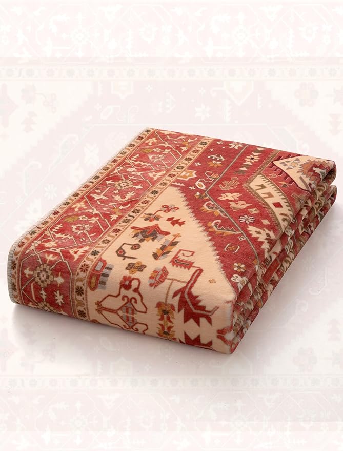 SERISSA Runner Rug for Hallways, 2'6"x10' Washable Non Slip Kitchen Runner Rug, Long Boho Rug Vintage Red Beige Hallway Stair Ultra Soft Print Floor Carpet for Bedroom Bathroom Laundry Room