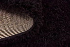 Unique Loom Solid Shag Collection Area Rug (8' Square, Jet Black)