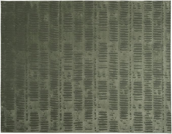 Revival Rugs Shell 7'10"x10' Washable Area Rug for Living Room Bedroom - 100% Recycled Oeko-TEX Certified, Medium Pile, Green