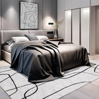 YIHOUSE Modern Washable 8'x10' Area Rug for Living Room Bedroom - Large Abstract Black and White Rug Non-Slip Ultra-Thin Home Decor,Abstract,8x10ft
