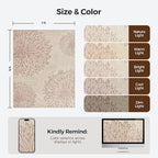 WITSHOCK 7x9 Area Rugs for Living Room: Beige Floral Washable Rugs for Bedroom Dining Room Office Nursery Modern Non-Slip Stain Resistant Low Pile Home Decor（Beige/Brown,7'x9'）