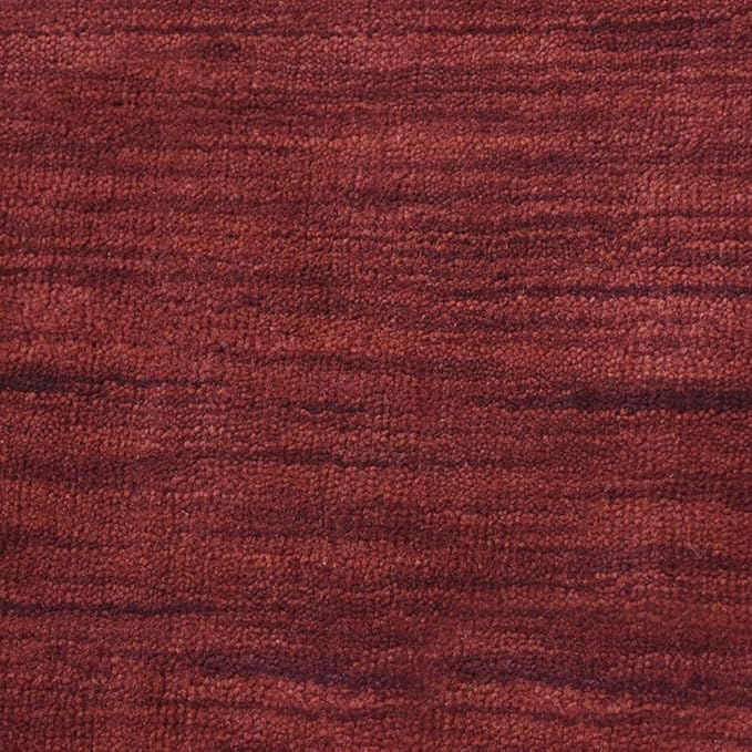 Hand Knotted Loom Wool ECO-Friendly Area Rugs - 6'x6', Octagon, Dark Red Color, Solid Plain Design, High Pile Handmade Anti Skid Area Rugs for Living Room, Bed Room (L00111)