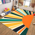 Rainbow Sun Modern Boho Large Area Rugs,6x8ft,Minimalist Living Room Bedroom Decor Rug Ultra-Soft, Fluffy, Lightweight Indoor Carpet with Non-Slip Backing for Kids Nursery Play Room