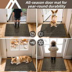 COSY HOMEER-Dirt-Trapper-Door-Mat 32"x48" Non-Slip Entryway Rugs,Washable Welcome Mat,Absorbent Entrance Mats,Low Pile Dog Door Mats for Front Back Doomats and Wet Shoes,Brown