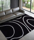 YIHOUSE Black Modern Area Rug 5x7,Abstract Rugs for Bedroom,Black and White Geometric Rug,Minimalist Wave Rug,Dark Washable Area Rugs 5x7 Non Slip Throw Rugs for Bedroom，Office