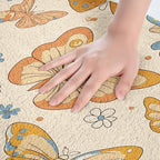 Erosebridal Groovy Party Decorations Bathroom Rugs Cute Butterfly Bath Mat for Girls Retro Flowers Non Slip Bath Rugs Kawaii Animal Themed Fluffy Plush Rugs 20x32 Daisy Floral Shower Carpet