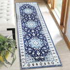 Moroccan Trellis Hallway Runner Rug Non-Slip Washable Geometric Standing Mats Anti-Fatigue Long Farmhouse Kitchen Mat Soft Low-Pile Distressed Area Rugs for Bathroom,Bedroom,Laundry 2' X 3'