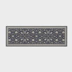 EVERGRACE Hallyway Area Runner Rugs 2x6, Boho Floral Faux Wool Indoor Outdoor Rugs, Washable Rugs for Bedroom Bathroom Living Room Kitchen, Low Pile Floor Mat Carpet for Home Decor, Ebony Black