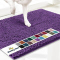 Muddy Mat® | Super Absorbent Door Mat Indoor, Microfiber Quick Dry Chenille Entryway Rug, Non-Slip Front Door Mat, Indoor Mats for Entryway, Machine Washable Pet Rug, Purple 24" x 120"
