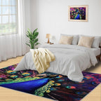 Peacock Rugs for Bedroom - 5x7 Area Rug - Watercolor Peacock Rugs for Living Room, Abstract 3D Animal Rug, Non-Slip Washable Home Decor Carpet