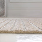 JONATHAN Y Hallie High-Low Curve Beige/Cream 8x10 Indoor/Outdoor Area Rug, Minimalist Geometric, Pet Friendly, for Patio, Backyard, Living Room, Bedroom, Office, Hose-Washable (SCN100D-8)
