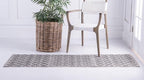Unique Loom Outdoor Trellis Collection Area Rug - Tribal Trellis (2' x 8' Runner, Gray/ Black)