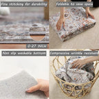 Washable Area Rug 8x10 Boho Chic Medallion Distressed Design Non-Shedding Easy Care Ideal for High Traffic Areas in Living Room Bedroom Office Coffee Table Large Carpet