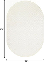 Nourison Home Versatile Ivory White 6' x 9' Oval Area Rug - Easy Clean, Non Shedding, Bed Room, Living Room, Dining Room, Kitchen (6' x 9' Oval)