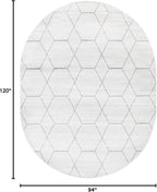 Unique Loom Trellis Frieze Collection Area Rug - Geometric (7' 10" x 10' Oval, Ivory/ Gray)