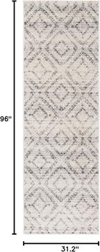 SAFAVIEH Adirondack Collection Runner Rug - 2'6" x 8', Light Grey & Grey, Modern Diamond Distressed Design, Non-Shedding & Easy Care, Ideal for High Traffic Areas in Living Room, Bedroom (ADR131C)
