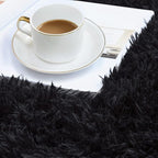 duduta Black Soft Fluffy Rug 4x6 ft, Shag Fuzzy Plush Rectangle Carpet for Bedroom Nursery Living Room Home Decor
