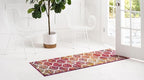 Rugs.com Lattice Frieze Collection Rug – 2' x 13' Runner Multi Medium Rug Perfect for Living Rooms, Large Dining Rooms, Open Floorplans