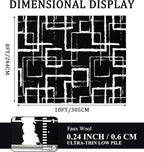 YIHOUSE Black Modern Geometric Area Rug 8x10, Black and White Rug with Abstract Rectangular Patterns,Non-Shedding Washable Rugs for Bedroom, Home Office and Living Room