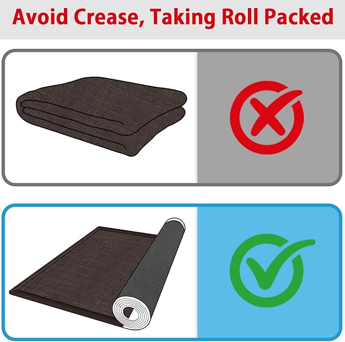 GOYLSER Washable Kitchen 7 Foot Runner Rug Non Slip, Absorbent Long Hall Runners Non Slip, Jute Nonslip Hallway Runner Mat Kitchen Carpet Runner, Deep Brown
