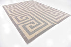 Unique Loom Athens Collection Classic Geometric Modern Border Design Area Rug (10' 0 x 13' 0 Rectangular, Gray/ Beige)